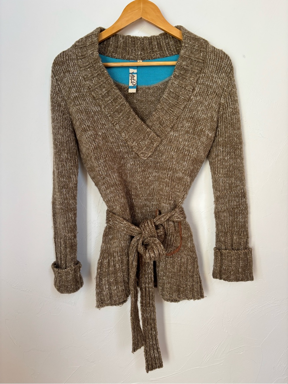 Vintage Matix Marled Wrap Cardigan Sweater Size S